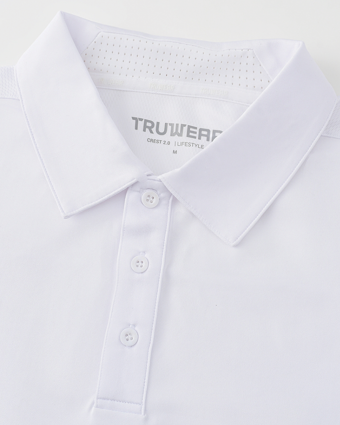 Crest 2.0 Polo White Long Sleeve