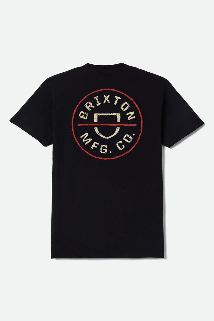 Crest II Standard T-Shirt - Black/Ivory/Brick Red