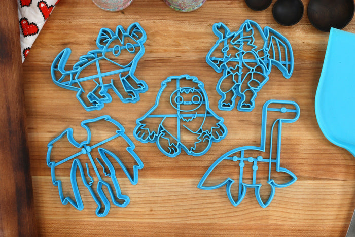 Cryptid Cookie Cutters Set 1 - Sasquatch, Mothman Big Foot, Loch Ness Monster Chupacabra, Jersey Devil