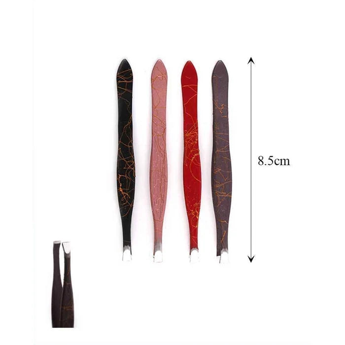 Crystal Pattern Professional Eyebrow Tweezers - 12-Piece Set (ANV-1259)