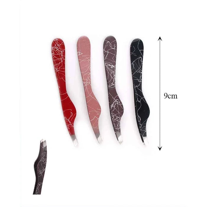 Crystal Series Professional Slanted Tip Eyebrow Tweezers (12-Piece Set) ANV-1258