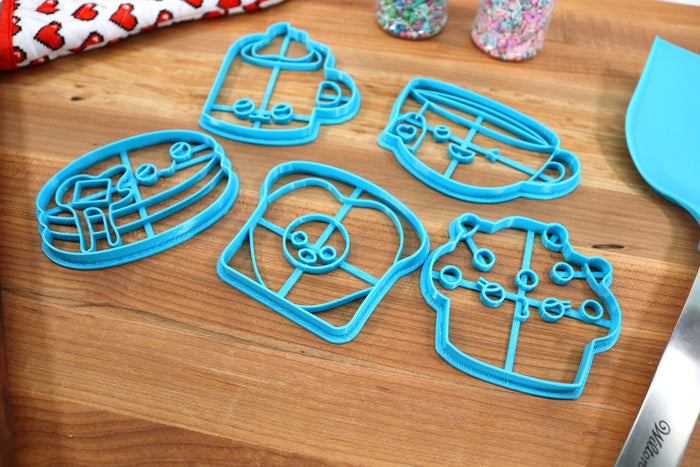 Cute Food Cookie Cutters - Teacup Cookie, Pancake Cookie, Muffin Cookie, Hot Chocolate Cookie, Egg Toast Cookie