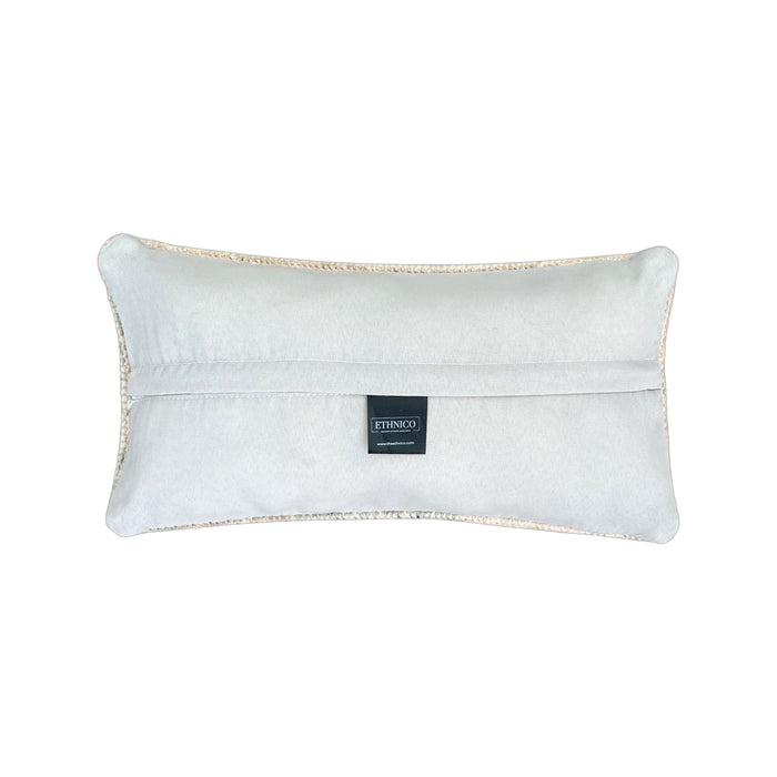 Handmade Turkish oushak pillow cover made with vintage rugs cream 8x16