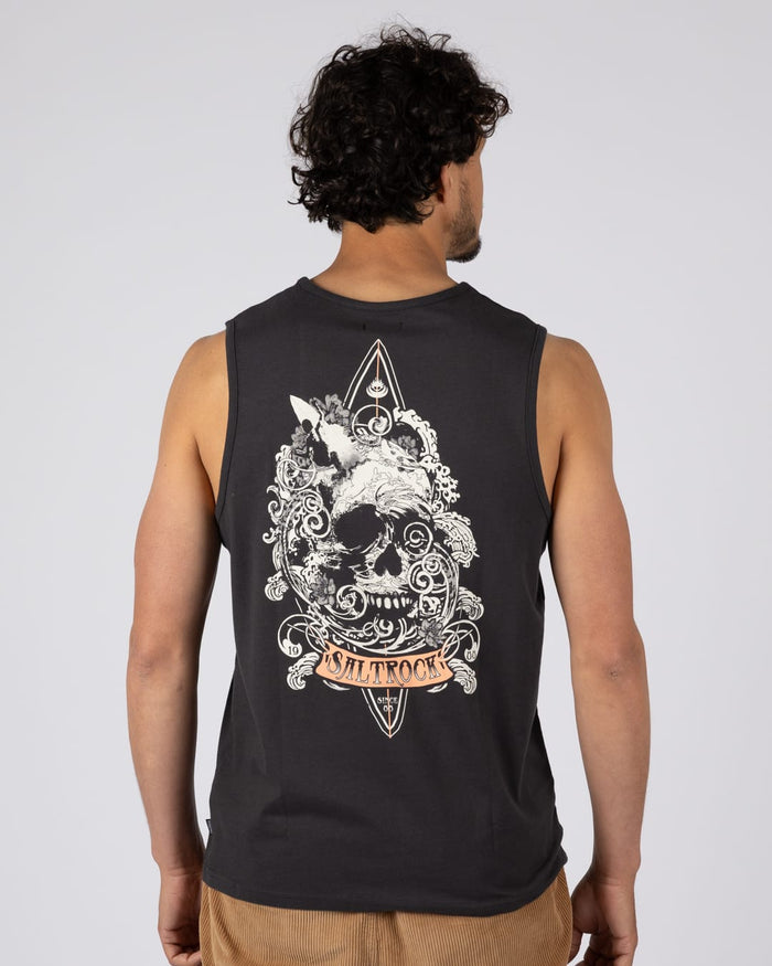 Dark Water Mens Vest in Dark Grey