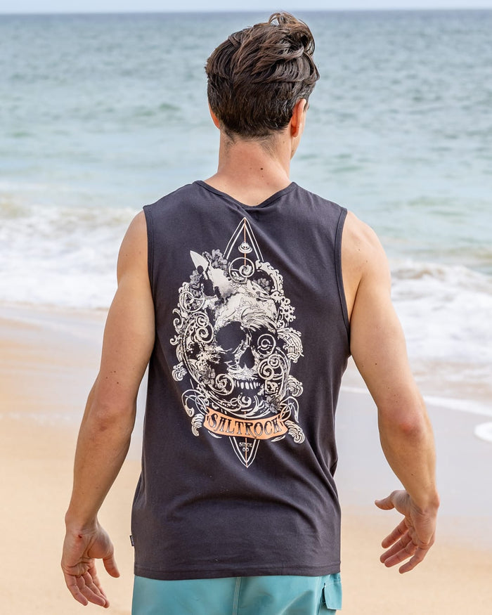 Dark Water Mens Vest in Dark Grey