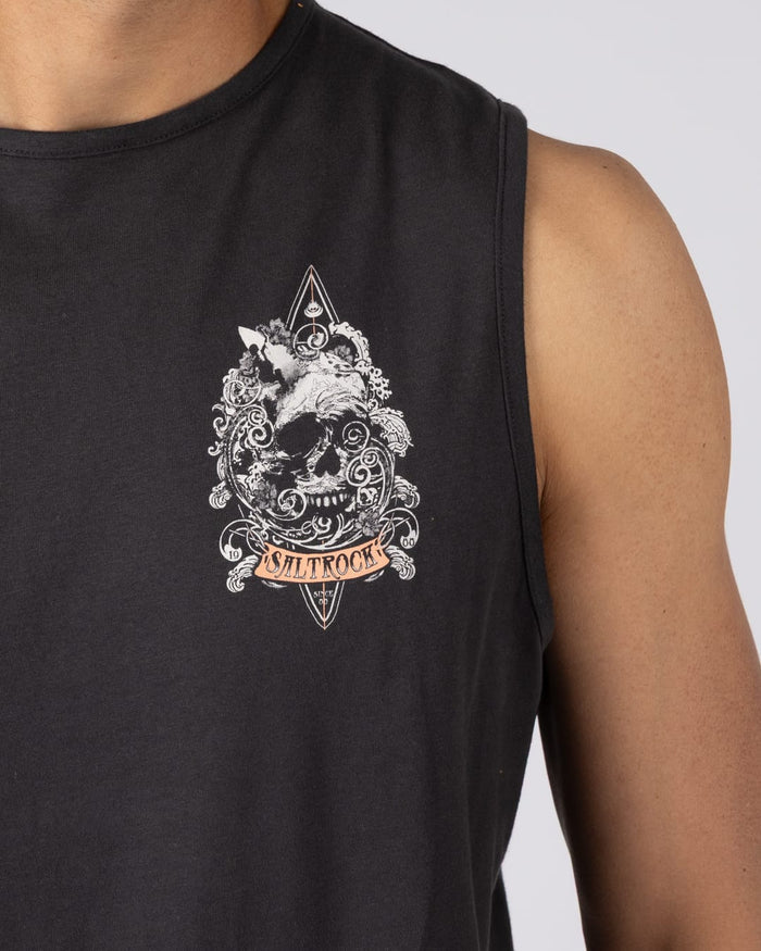 Dark Water Mens Vest in Dark Grey