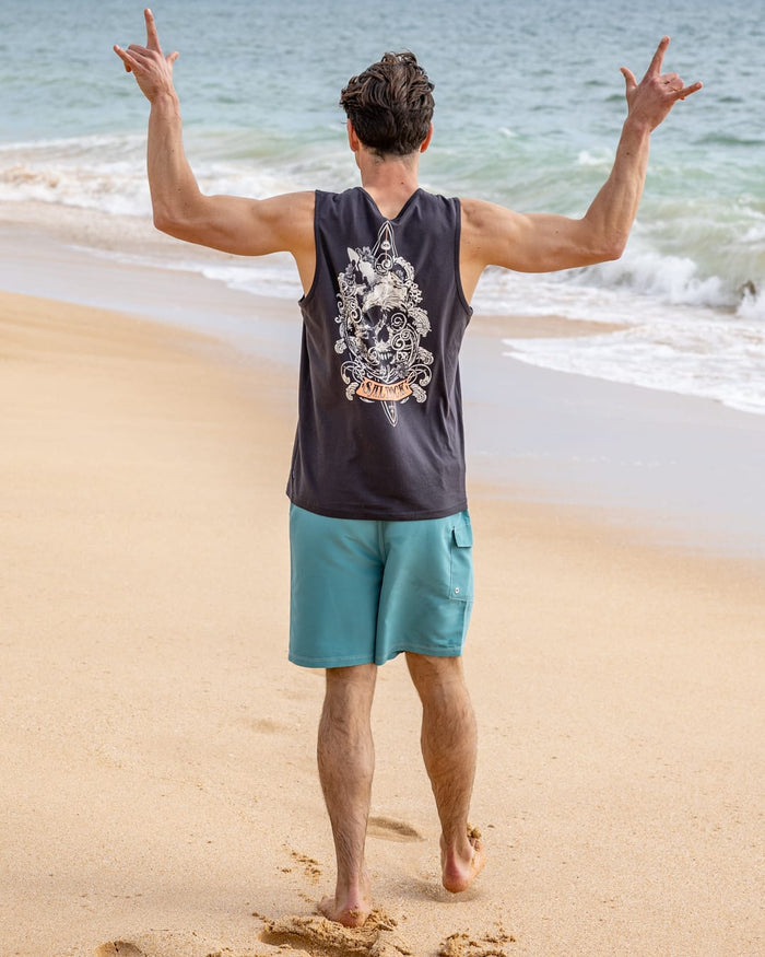 Dark Water Mens Vest in Dark Grey