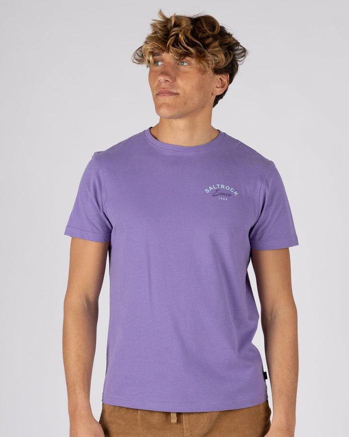 Deep Sea Flame Devon  Mens Short Sleeve T-Shirt in Purple