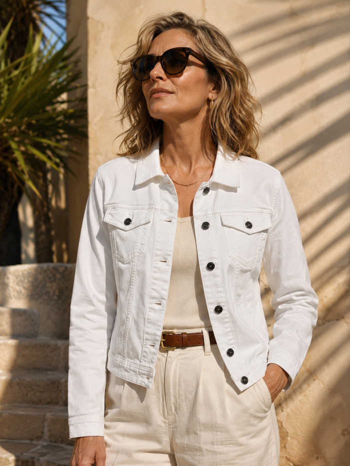 Denim stretch Jacket White