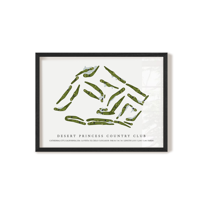 Desert Princess Country Club | Golf Course Map | Black+Frame