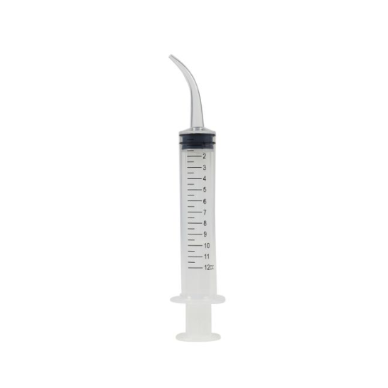 Diaguru Disposable Curved Tip Irrigation Non-Sterile Syringe w/ Graduation 12 cc; Pack/50 - Dental Installations (Aust) Pty Ltd