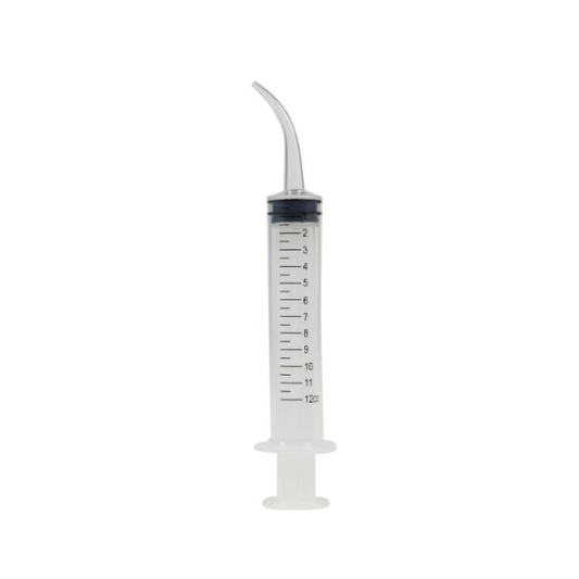 Diaguru Disposable Curved Tip Irrigation Non-Sterile Syringe w/ Graduation 12 cc; Pack/50 - Dental Installations (Aust) Pty Ltd