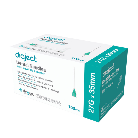 Diaject Dental Needles with Bevel Tip Indicator (Select Size)