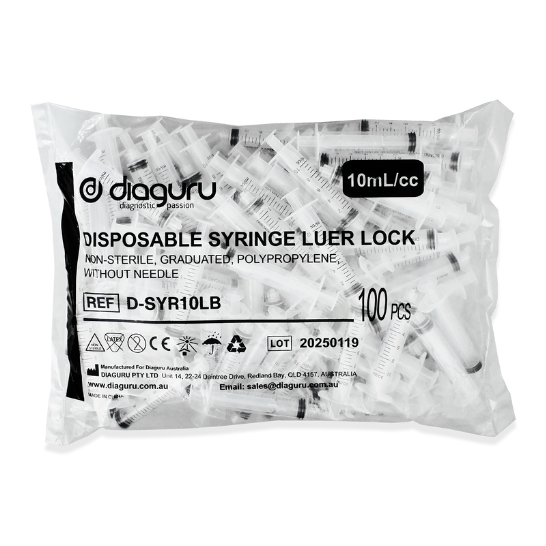 Diaject Disposable Luer Lock Syringe 100/box (Select Size)
