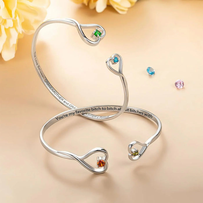 Diamond-encrusted Hollow Heart Bracelet