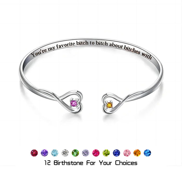 Diamond-encrusted Hollow Heart Bracelet