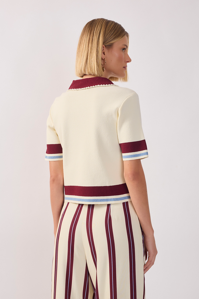 Do Nothing Embroidered Tricot Polo Shirt_5