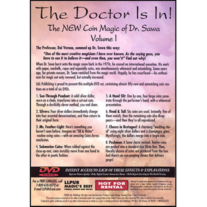 Doctor is In, The -  DVD - Volume 1 - The New Coin Magic of Dr. Sawa