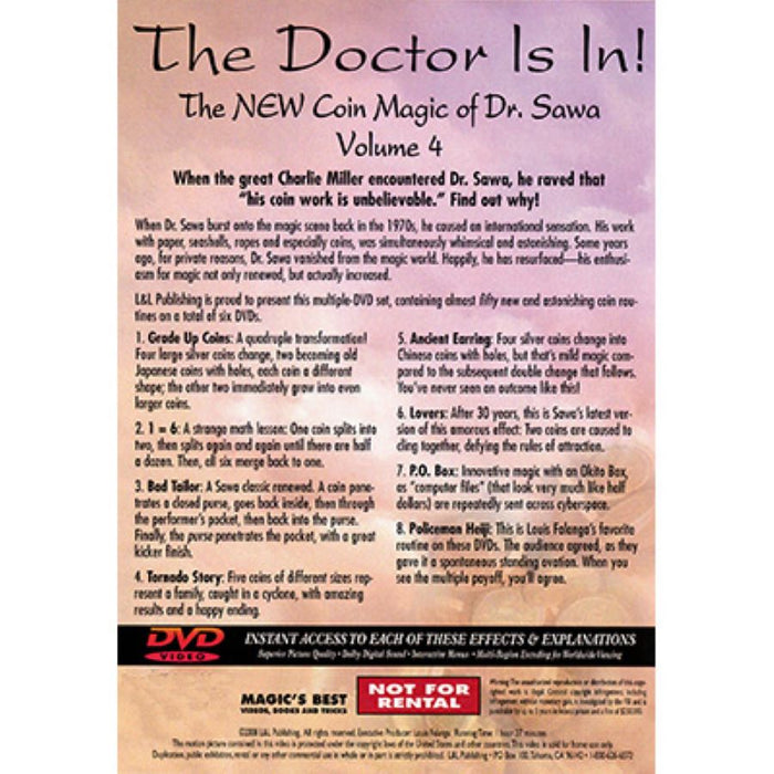Doctor is In, The  - Volume 4 - The New Coin Magic of Dr. Sawa Digital Download