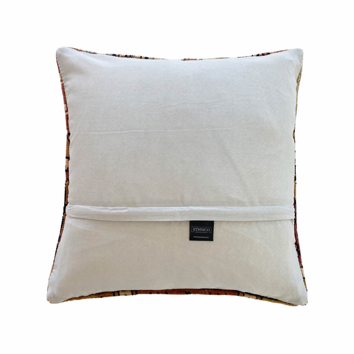 Drako Handmade Turkish oushak pillow cover made with vintage rugs 18x18  brown blue
