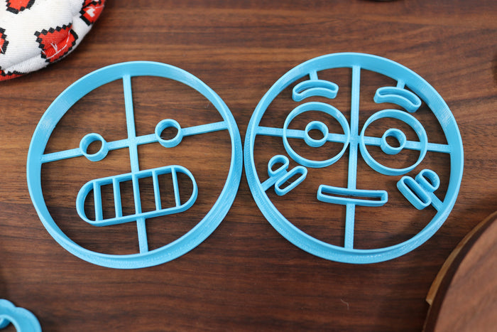 Emoticon Cookie Cutters Set 2 - Blushing Emoticon, Sus Emoticon, Kiss Emoticon, Melting Emoticon - Emoticon Gift