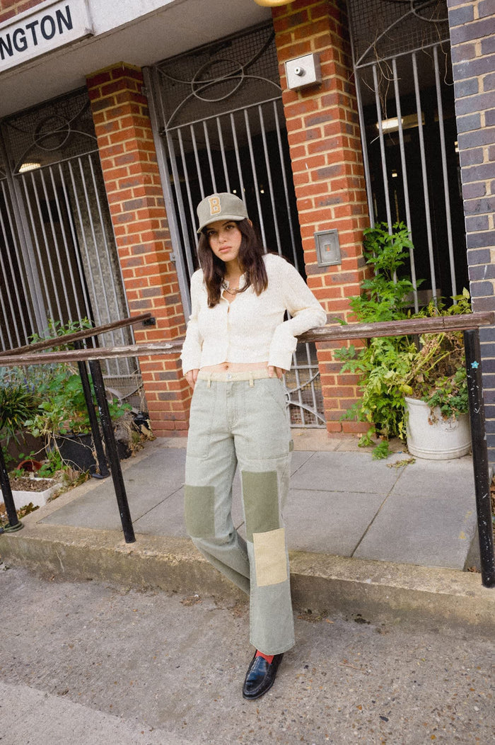 Unisex Big B Adjustable Hat in the color Dark Olive Corduroy - Women's Lifestyle image