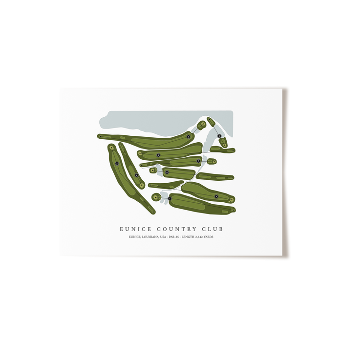 Eunice Country Club | Golf Course Map | Unframed
