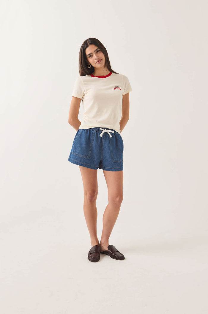 Women's Everyday Women's Short in the color Medium Chambray - Women's Front View