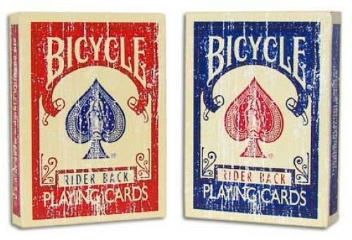 Faded Bicycle Card Decks - Available in Red or Blue Card Backs!