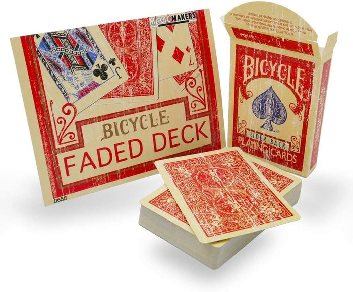 Faded Bicycle Card Decks - Available in Red or Blue Card Backs!