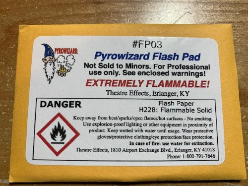 Flash Paper - 20 White 2x3 Inch Sheets - Add a Flash of Fire to Your Next Performance!