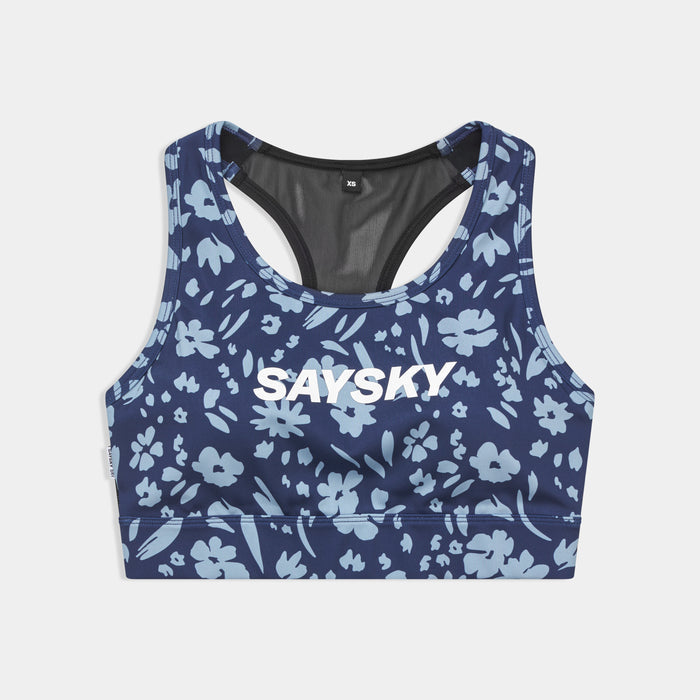 Saysky Flower Combat Sports Bra Blue Flower 1065 SW95004