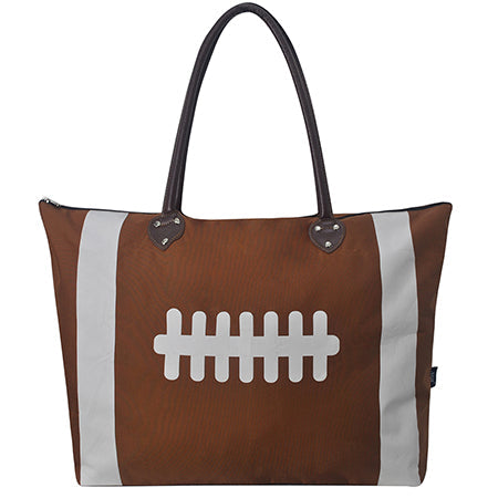 football tote bag, NGIL football tote, large football tote, canvas football tote, football fan bag, football mom tote, football coach tote, game day football tote, football gear tote, football utility bag, football practice tote, football shopping bag, zippered football tote, football team tote, football gift bag, monogram football tote, stylish football tote, football travel tote, football carryall bag, football accessory tote, high school football tote, college football bag