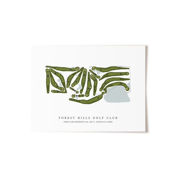 Forest Hills Golf Club | Golf Course Map | Unframed