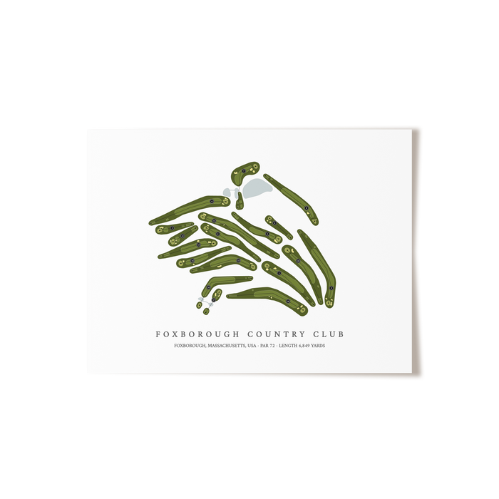 Foxborough Country Club | Golf Course Map | Unframed