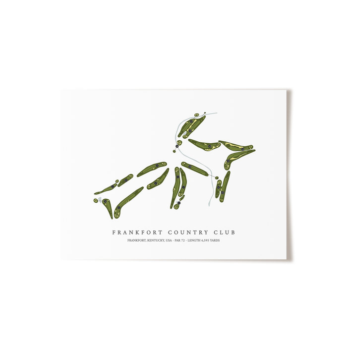 Frankfort Country Club | Golf Course Map | Unframed