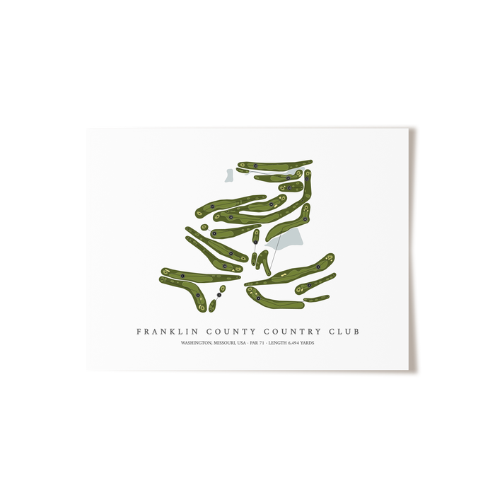 Franklin County Country Club | Golf Course Map | Unframed