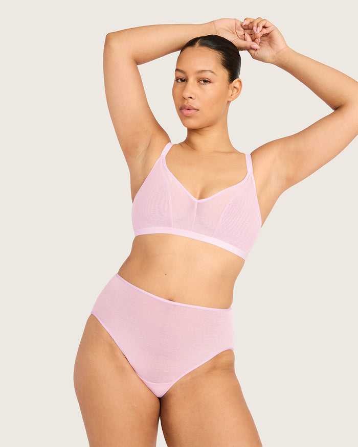 FreeMesh Crop Bralette - Pink Sorbet
