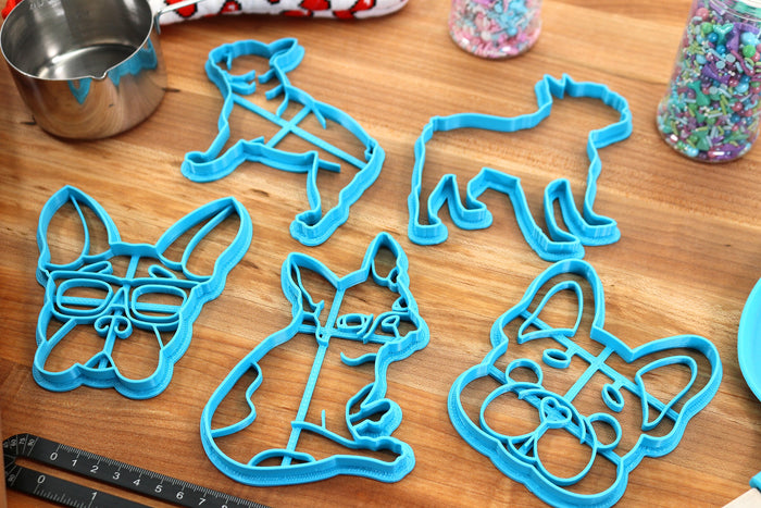 French Bulldog Cookie Cutters - Cutesy Frenchie, Frenchie Outline, Frenchie Sitting, Frenchie Stack - Gift for French bulldog Owner