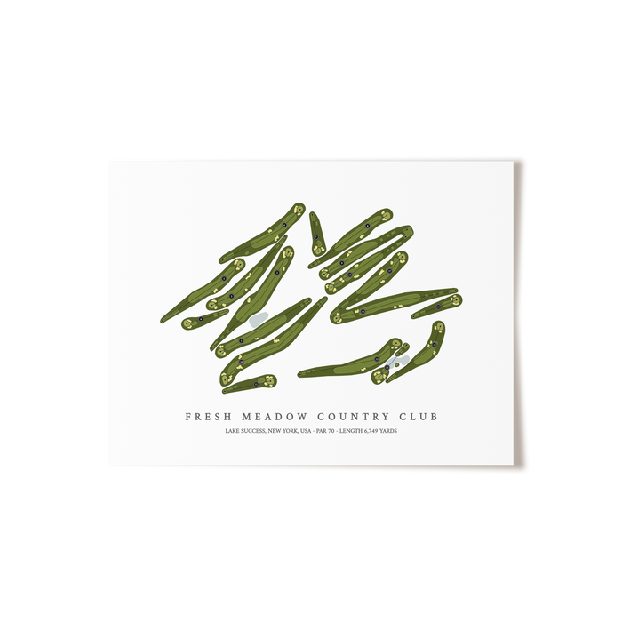 Fresh Meadow Country Club | Golf Course Map | Unframed