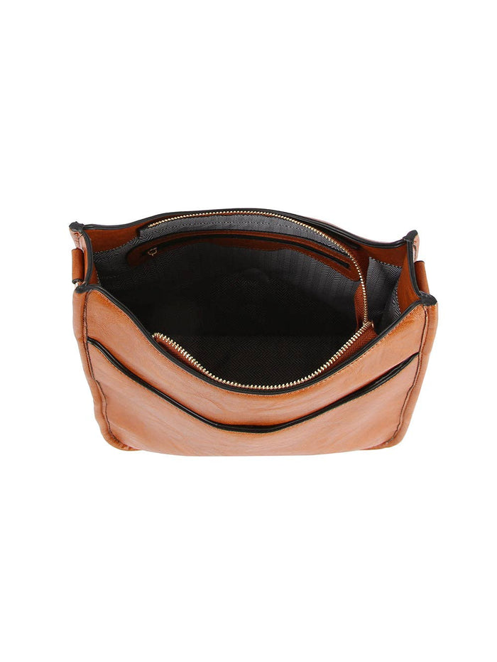 Front Pocket Stylized Strap Shoulder Bag - Premium handbag from Handbag Factory Corp - Just $42.95! Shop now at Pat's Monograms