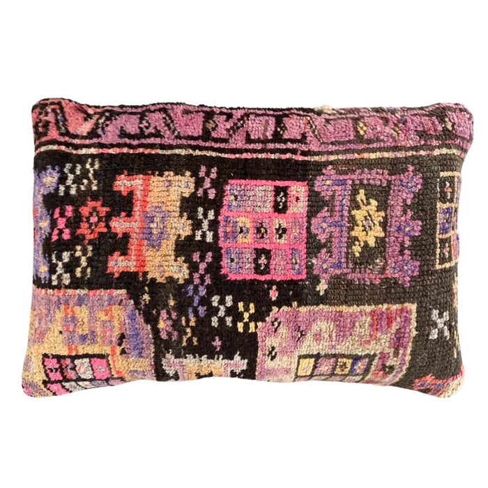 Handmade traditional Turkish oushak pillow cover made with vintage rugs 16x24 scandanavian eclectic boho decor