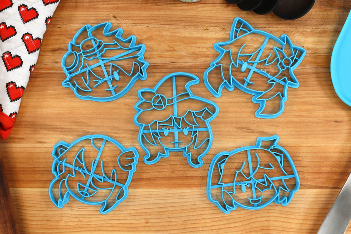 Genshin Impact Cookie Cutters Chibi Faces Set 7 - Beidou, Keqing, Fischl, Bennerr, Lisa