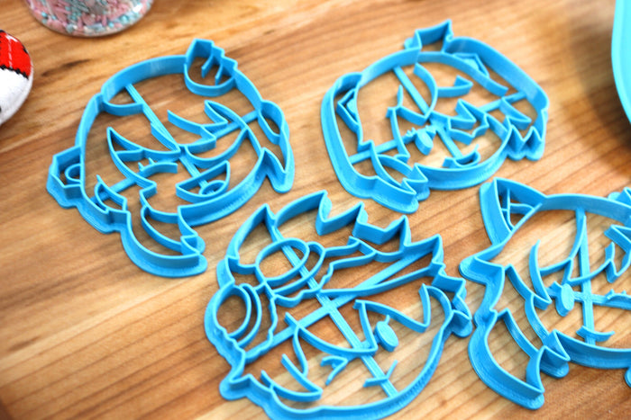 Genshin Impact Cookie Cutters Chibi Faces Set 7 - Beidou, Keqing, Fischl, Bennerr, Lisa