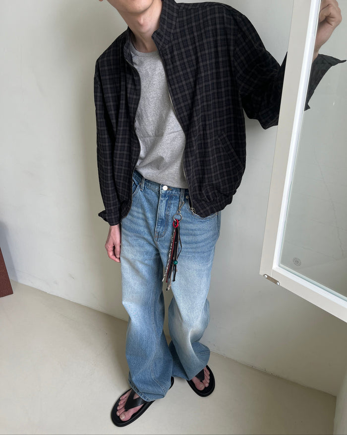 Glen Check Zip-Up Jacket
