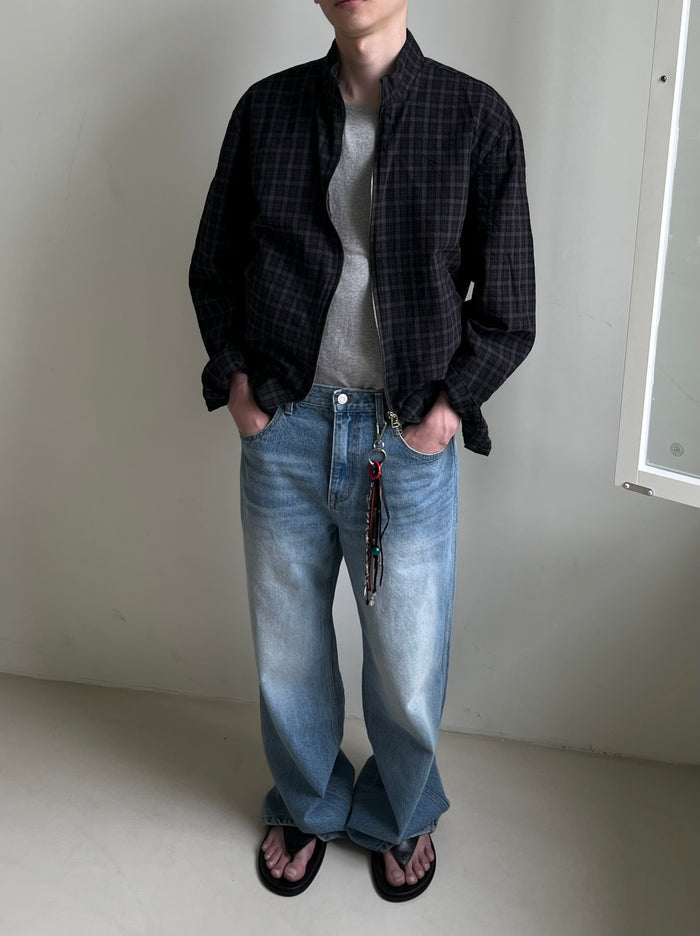 Glen Check Zip-Up Jacket