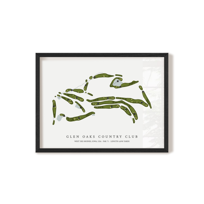 Glen Oaks Country Club | Golf Course Map | Black+Frame