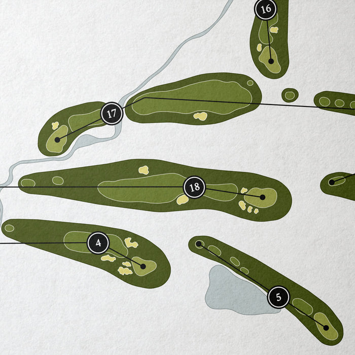 Glen Oaks Country Club | Golf Course Map | Close+Up