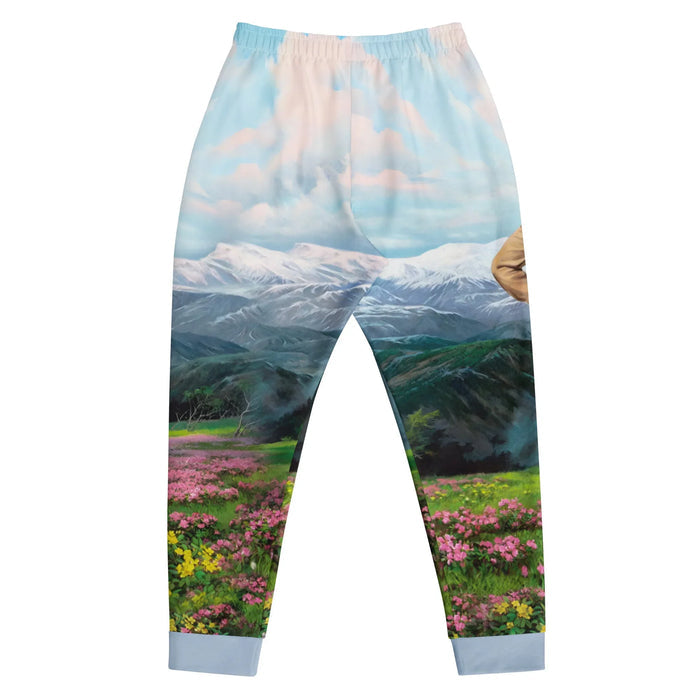 Glorious Dear Leader Joggers in Scenic Propaganda Pastels. OEKO-TEX® 100, REACH Compliant, GRS Certified.