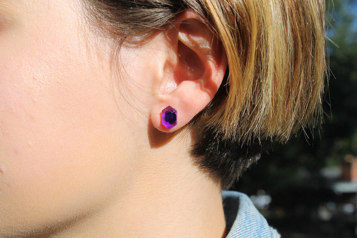 Zelda Earrings Glowing Rupee -Stainless Steel Stud- Legend of Zelda Breathe of the Wild - Nintendo/Zelda Gift